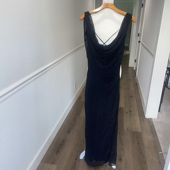 White Fox Dresses & Skirts - White Fox Sz S Scoop Front Dress Black Dress Romantic Goth Grunge Semi Sheer